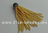 CGP678 3mm round handmade glass beaded tassel pendants wholesale