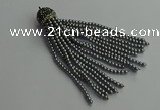 CGP679 3mm round handmade glass beaded tassel pendants wholesale