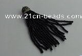 CGP680 3mm round handmade glass beaded tassel pendants wholesale