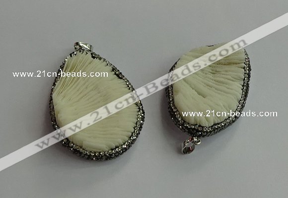 CGP702 30*45mm - 35*55mm freeform coral pendants wholesale