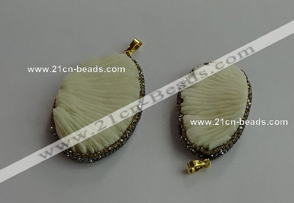 CGP703 30*45mm - 35*55mm freeform coral pendants wholesale