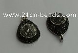 CGP708 25*35mm teardrop plated druzy agate pendants wholesale