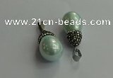 CGP715 15*25mm - 15*30mm teardrop shell pearl pendants wholesale