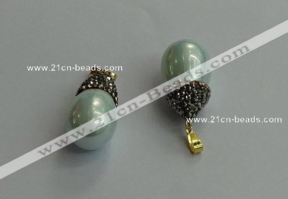 CGP716 15*25mm - 15*30mm teardrop shell pearl pendants wholesale