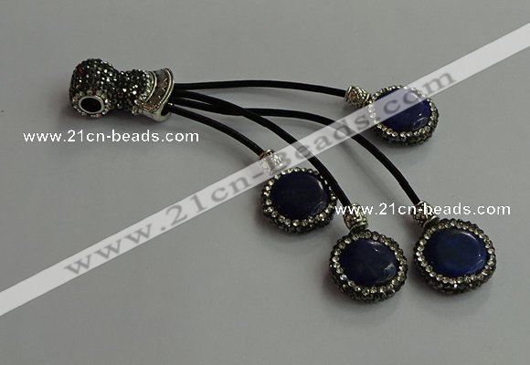 CGP726 16mm - 18mm coin lapis lazuli tassel pendants wholesale