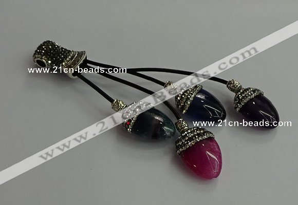 CGP743 18*25mm agate gemstone tassel pendants wholesale