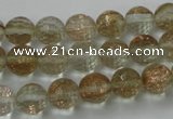 CGQ25 15.5 inches 10mm faceted round gold sand quartz beads