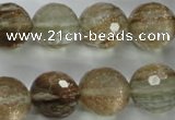 CGQ29 15.5 inches 18mm faceted round gold sand quartz beads