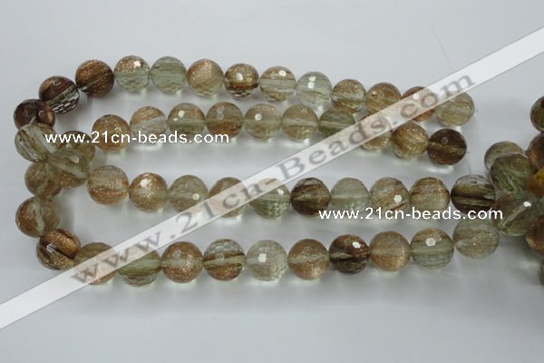 CGQ29 15.5 inches 18mm faceted round gold sand quartz beads