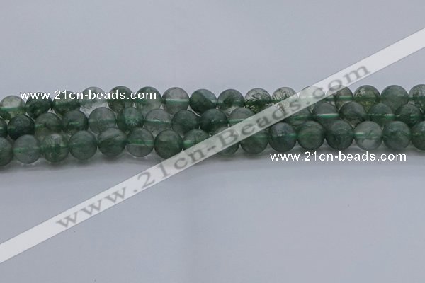 CGQ513 15.5 inches 10mm round matte imitation green phantom quartz beads