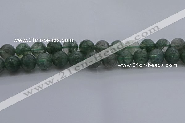 CGQ516 15.5 inches 16mm round matte imitation green phantom quartz beads