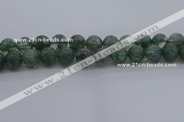 CGQ517 15.5 inches 18mm round matte imitation green phantom quartz beads