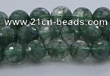 CGQ521 15.5 inches 6mm faceted round imitation green phantom quartz beads