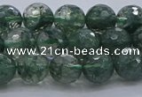 CGQ522 15.5 inches 8mm faceted round imitation green phantom quartz beads