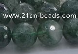 CGQ525 15.5 inches 14mm faceted round imitation green phantom quartz beads