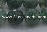 CGQ526 15.5 inches 16mm faceted round imitation green phantom quartz beads