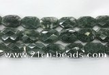 CGQ531 22*30mm - 24*32mm faceted octagonal green phantom quartz beads