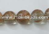 CGQ61 15.5 inches 14mm round gold sand quartz beads wholesale