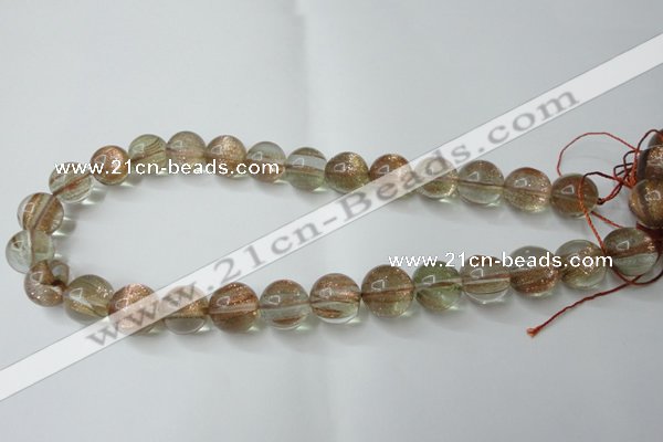 CGQ62 15.5 inches 16mm round gold sand quartz beads wholesale