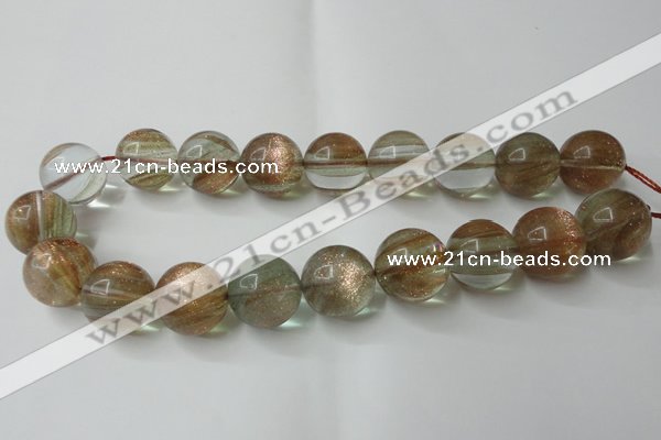 CGQ64 15.5 inches 20mm round gold sand quartz beads wholesale