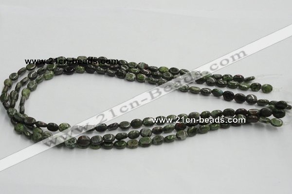 CGR10 16 inches 6*8mm oval green rain forest stone beads wholesale