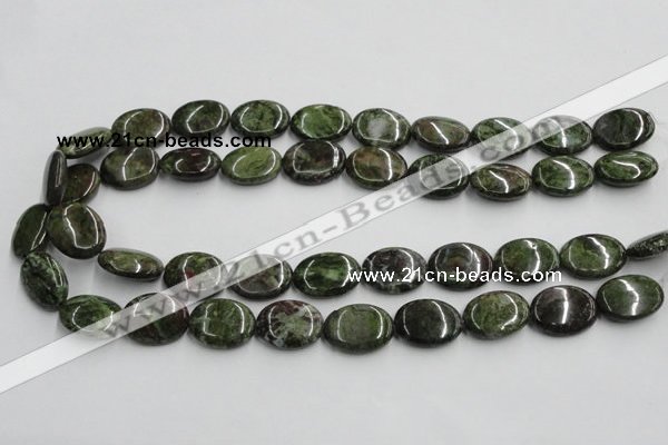 CGR11 16 inches 15*20mm oval green rain forest stone beads wholesale