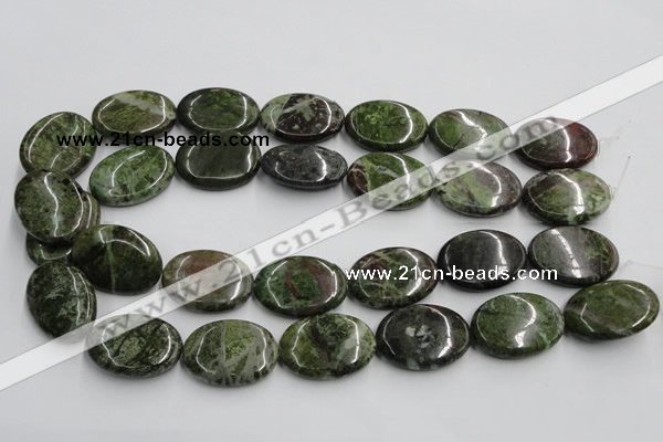 CGR12 16 inches 22*30mm oval green rain forest stone beads wholesale