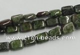 CGR17 16 inches 6*8mm rectangle green rain forest stone beads wholesale