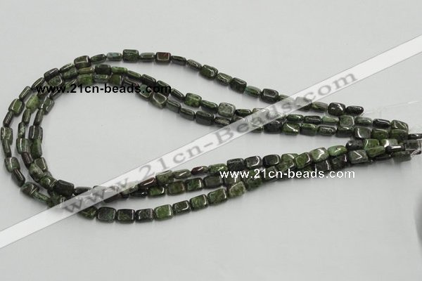 CGR17 16 inches 6*8mm rectangle green rain forest stone beads wholesale