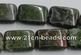 CGR18 16 inches 15*20mm rectangle green rain forest stone beads wholesale