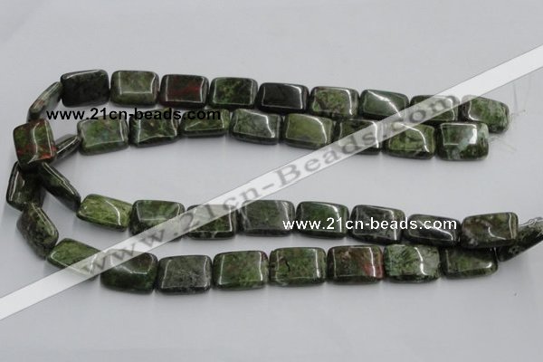 CGR18 16 inches 15*20mm rectangle green rain forest stone beads wholesale