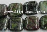 CGR19 16 inches 18*18mm square green rain forest stone beads wholesale