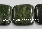 CGR20 16 inches 30*30mm square green rain forest stone beads wholesale