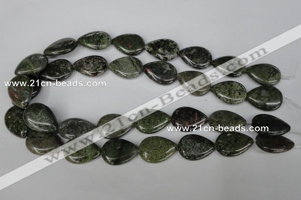 CGR25 15.5 inches 18*25mm flat teardrop green rain forest stone beads