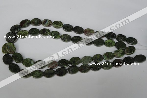 CGR26 15.5 inches 12*16mm oval green rain forest stone beads