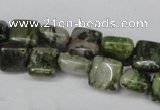 CGR31 15.5 inches 6*6mm square green rain forest stone beads