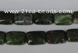 CGR34 15.5 inches 10*14mm rectangle green rain forest stone beads