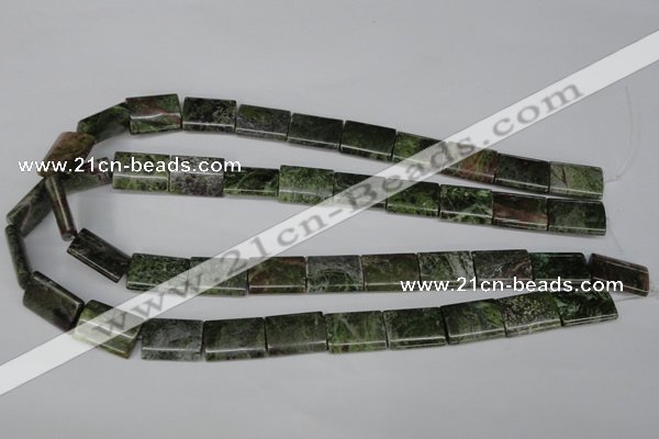 CGR36 15.5 inches 13*18mm flat tube green rain forest stone beads