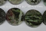 CGR38 15.5 inches 22mm coin green rain forest stone beads