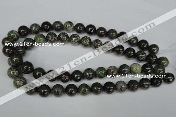 CGR43 15.5 inches 14mm round green rain forest stone beads wholesale