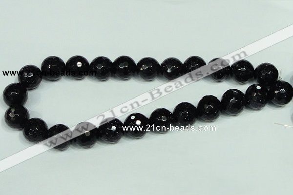 CGS109 15.5 inches 16mm faceted round blue goldstone beads wholesale