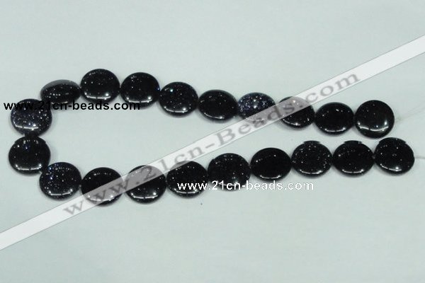 CGS123 15.5 inches 20mm flat round blue goldstone beads wholesale