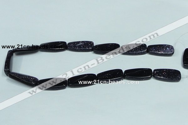 CGS133 15.5 inches 15*30mm twisted rectangle blue goldstone beads wholesale