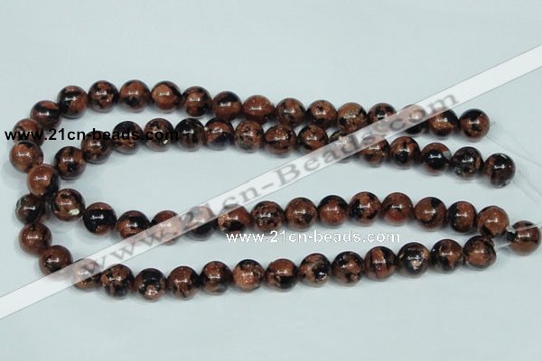 CGS204 15.5 inches 12mm round blue & brown goldstone beads wholesale