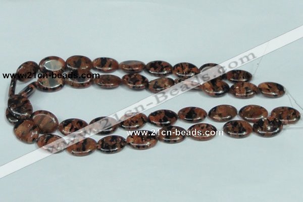 CGS212 15.5 inches 15*20mm oval blue & brown goldstone beads wholesale