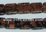 CGS215 15.5 inches 14*14mm square blue & brown goldstone beads wholesale