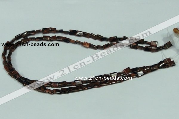 CGS216 15.5 inches 6*8mm rectangle blue & brown goldstone beads