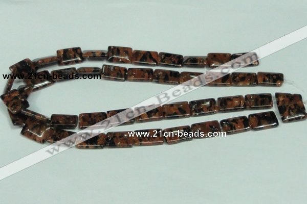 CGS217 15.5 inches 13*18mm rectangle blue & brown goldstone beads