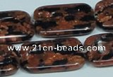 CGS218 15.5 inches 20*30mm rectangle blue & brown goldstone beads