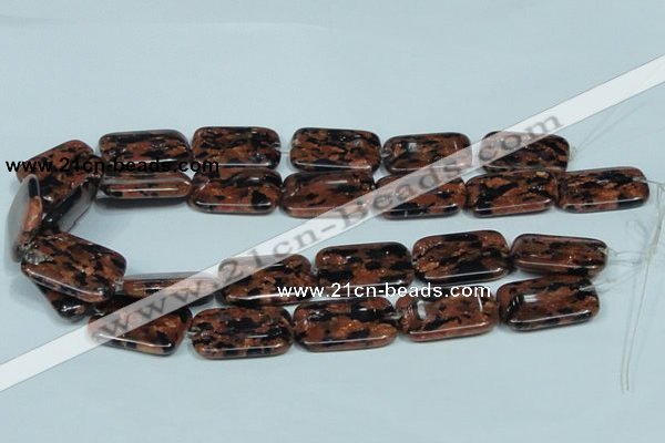 CGS218 15.5 inches 20*30mm rectangle blue & brown goldstone beads